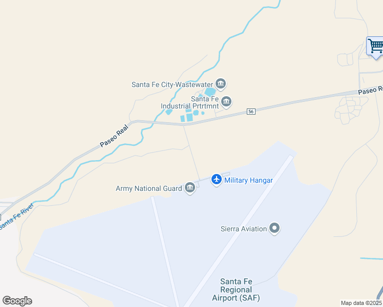 map of restaurants, bars, coffee shops, grocery stores, and more near Huey Road in Santa Fe