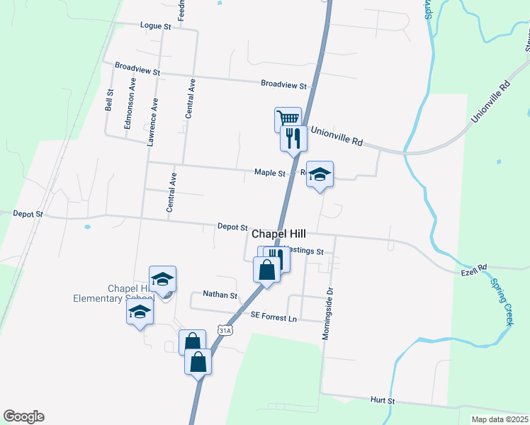 map of restaurants, bars, coffee shops, grocery stores, and more near 123 North Horton Parkway in Chapel Hill