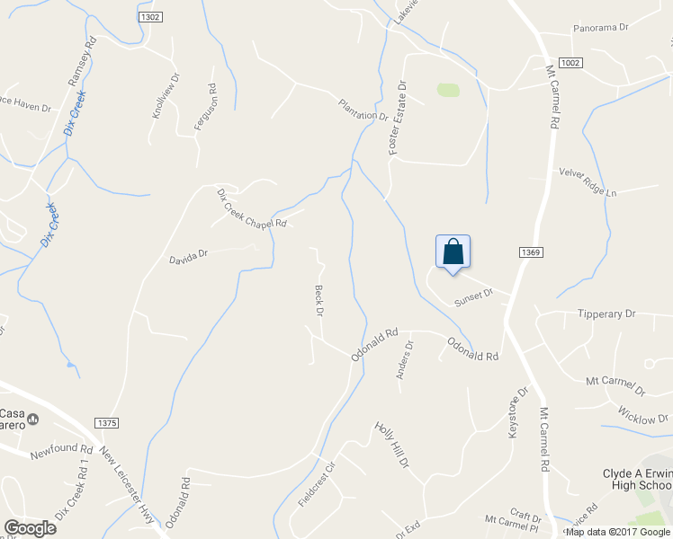 map of restaurants, bars, coffee shops, grocery stores, and more near 53 Beck Drive in Asheville