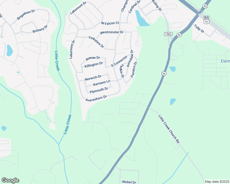 map of restaurants, bars, coffee shops, grocery stores, and more near 280 Averasboro Drive in Clayton