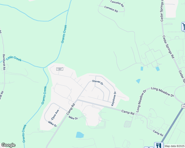 map of restaurants, bars, coffee shops, grocery stores, and more near 1546 Keystone Drive in Salisbury
