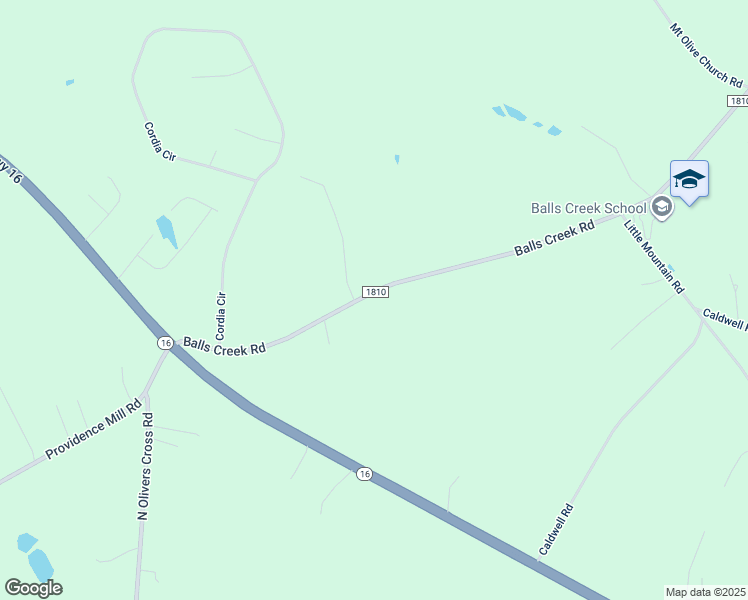 map of restaurants, bars, coffee shops, grocery stores, and more near 2960 Balls Creek Road in Newton