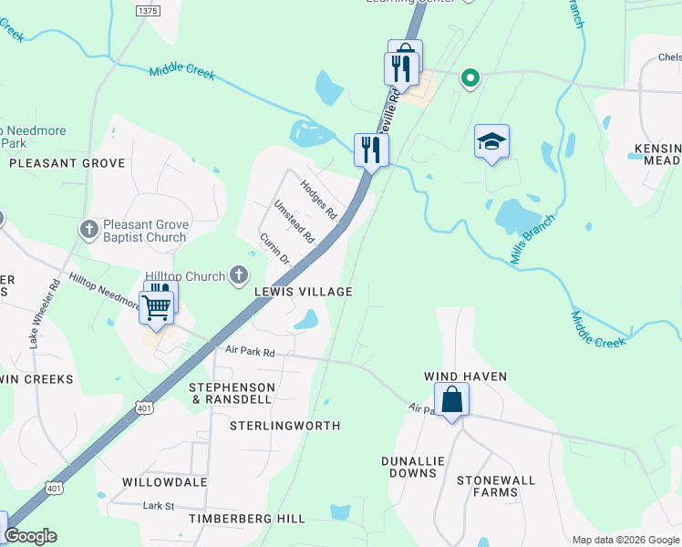 map of restaurants, bars, coffee shops, grocery stores, and more near 10113 Fayetteville Road in Fuquay Varina