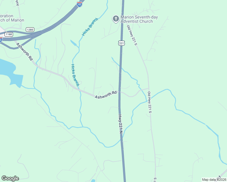 map of restaurants, bars, coffee shops, grocery stores, and more near 5180 U.S. 221 in Marion