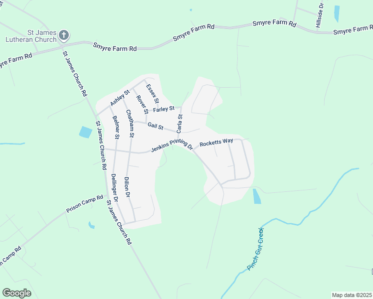 map of restaurants, bars, coffee shops, grocery stores, and more near 2063 Jenkins Printing Drive in Newton