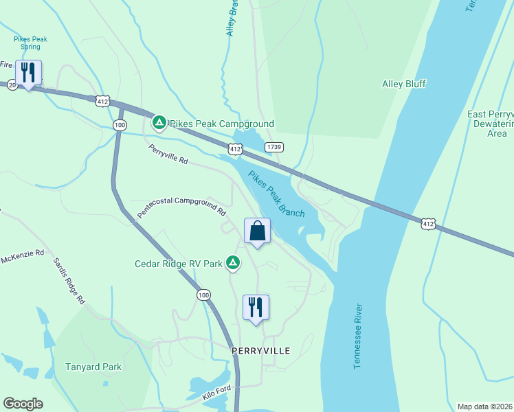 map of restaurants, bars, coffee shops, grocery stores, and more near 22 Barnett Cove in Parsons