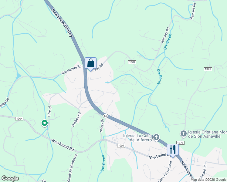 map of restaurants, bars, coffee shops, grocery stores, and more near 34 Blue Ridge Acres Road in Asheville
