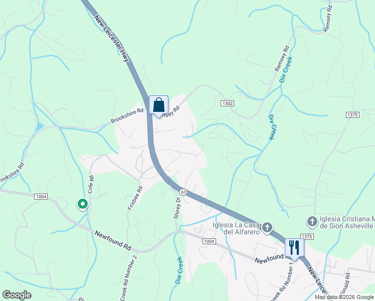 map of restaurants, bars, coffee shops, grocery stores, and more near 34 Blue Ridge Acres Road in Asheville