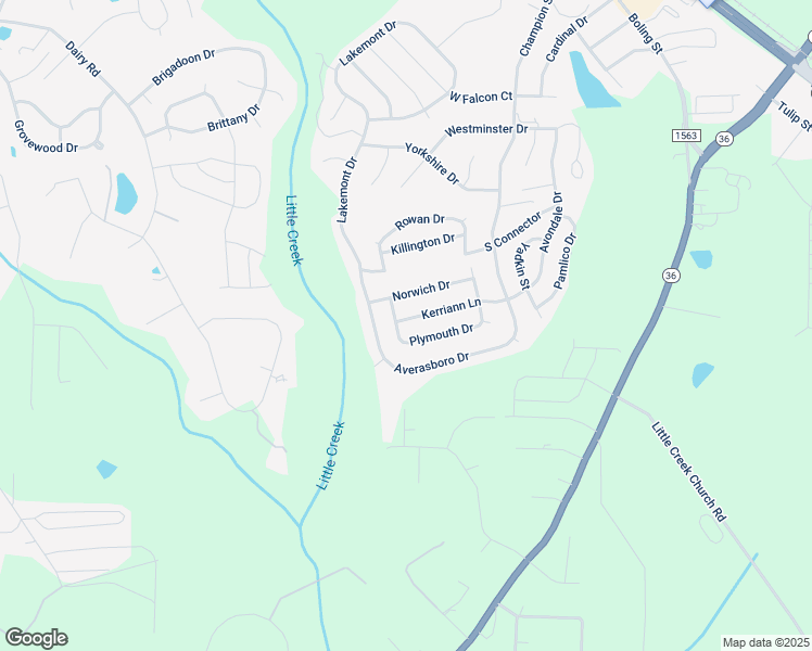 map of restaurants, bars, coffee shops, grocery stores, and more near 559 Kerriann Lane in Clayton