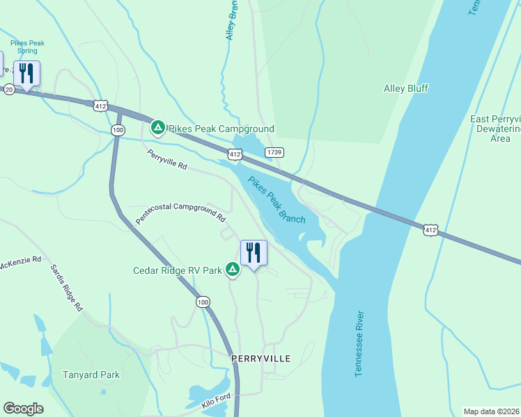 map of restaurants, bars, coffee shops, grocery stores, and more near 22 Barnett Cove in Parsons