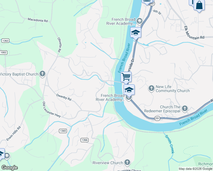 map of restaurants, bars, coffee shops, grocery stores, and more near 24 Old Leicester Highway in Asheville