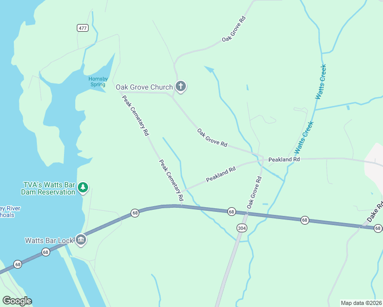 map of restaurants, bars, coffee shops, grocery stores, and more near in Akeman Crossroad
