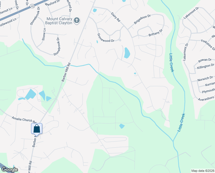 map of restaurants, bars, coffee shops, grocery stores, and more near 103 Lynn Drive in Clayton