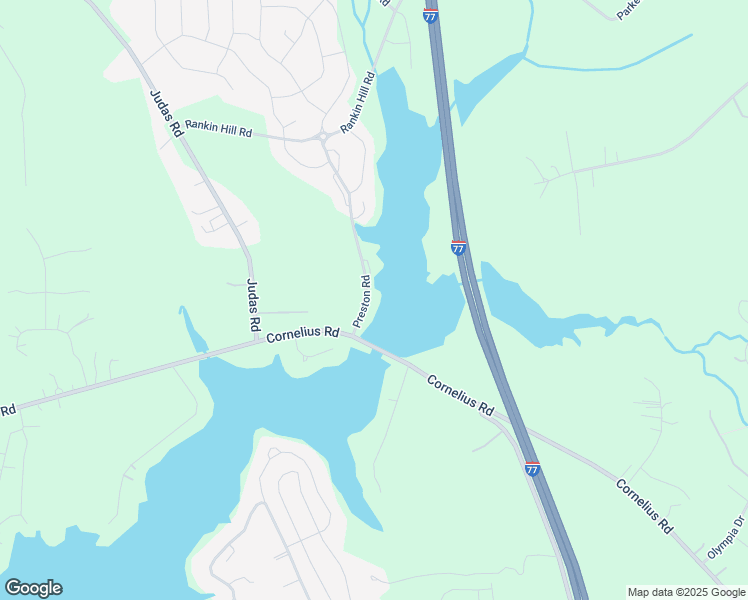 map of restaurants, bars, coffee shops, grocery stores, and more near 126 Preston Road in Mooresville