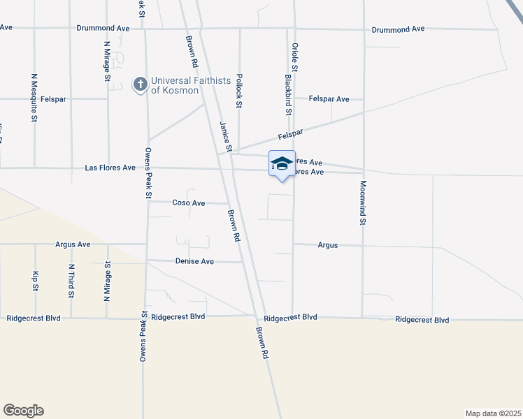 map of restaurants, bars, coffee shops, grocery stores, and more near 6158 Norman Court in Inyokern