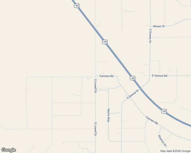 map of restaurants, bars, coffee shops, grocery stores, and more near South Lowell Drive in Valle