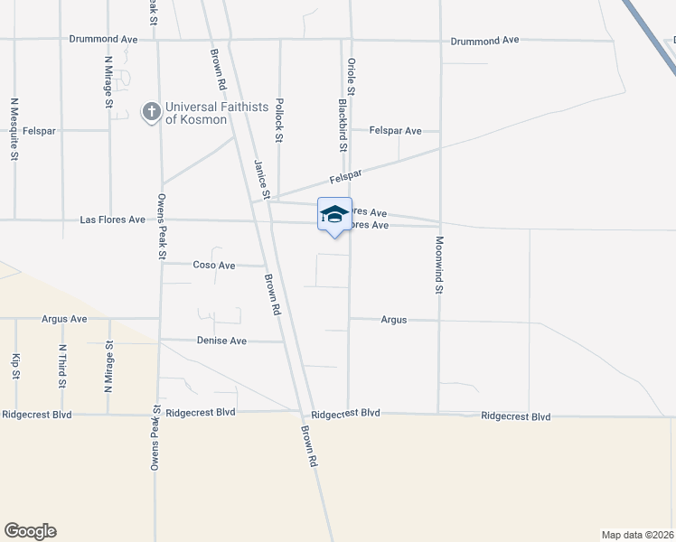 map of restaurants, bars, coffee shops, grocery stores, and more near 6134 Norman Court in Inyokern
