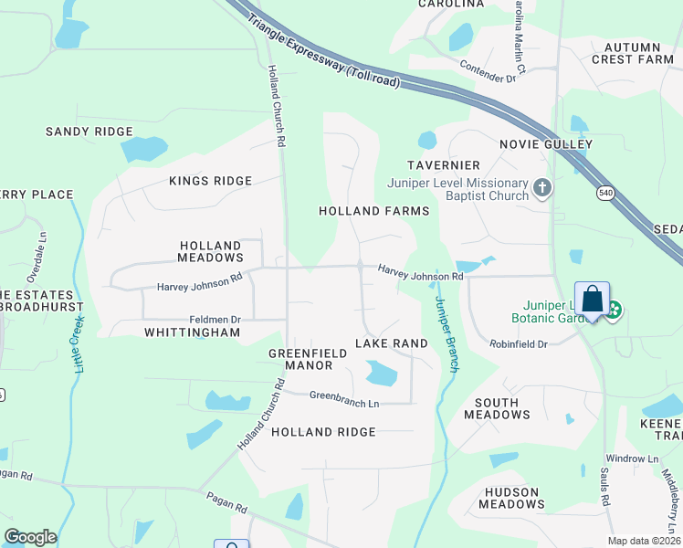 map of restaurants, bars, coffee shops, grocery stores, and more near 1221 Harvey Johnson Road in Raleigh