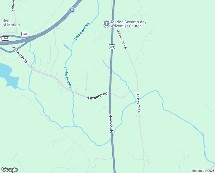 map of restaurants, bars, coffee shops, grocery stores, and more near 5180 U.S. 221 in Marion