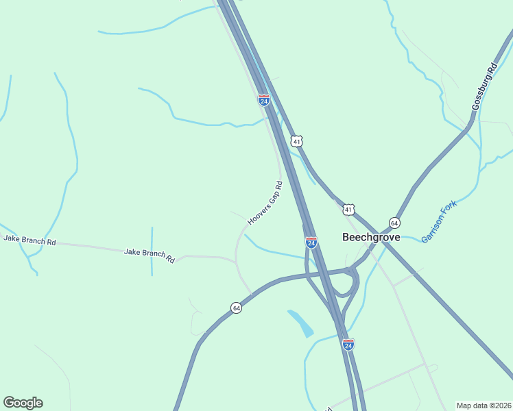 map of restaurants, bars, coffee shops, grocery stores, and more near 155 Hoovers Gap Road in Beechgrove