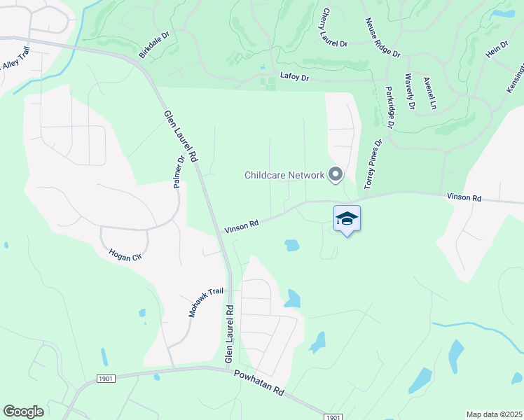 map of restaurants, bars, coffee shops, grocery stores, and more near 3192 Vinson Road in Clayton