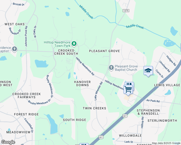 map of restaurants, bars, coffee shops, grocery stores, and more near 4231 Hilltop Needmore Road in Fuquay Varina