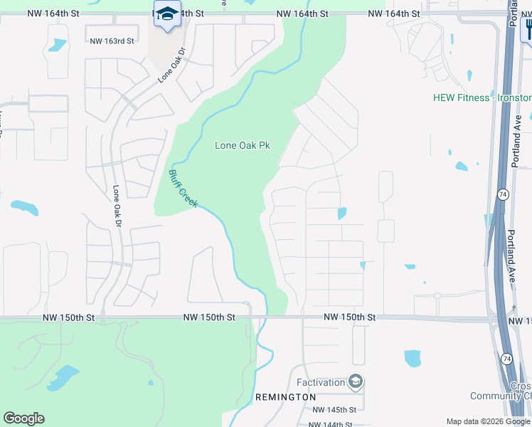 map of restaurants, bars, coffee shops, grocery stores, and more near 15509 Fountain Creek Lane in Edmond