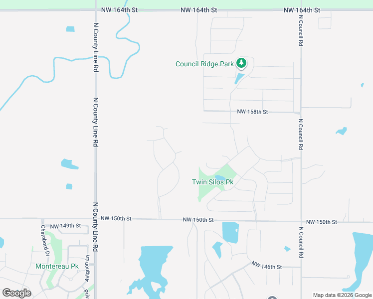 map of restaurants, bars, coffee shops, grocery stores, and more near 8600 Northwest 155th Place in Oklahoma City