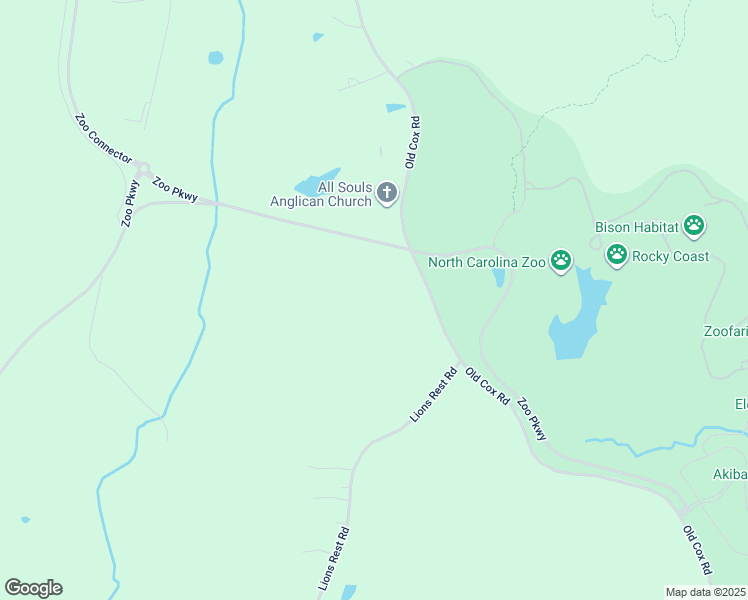 map of restaurants, bars, coffee shops, grocery stores, and more near 3048 Old Cox Road in Asheboro