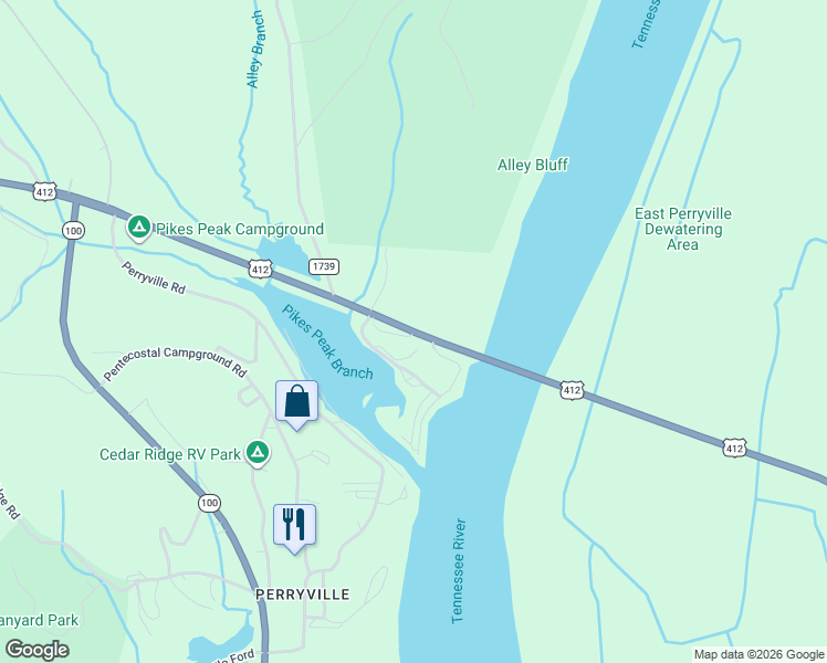 map of restaurants, bars, coffee shops, grocery stores, and more near 201 Park Lane in Parsons