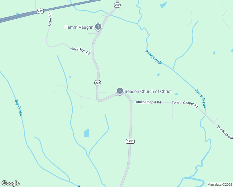 map of restaurants, bars, coffee shops, grocery stores, and more near 1035 Beacon Road in Parsons