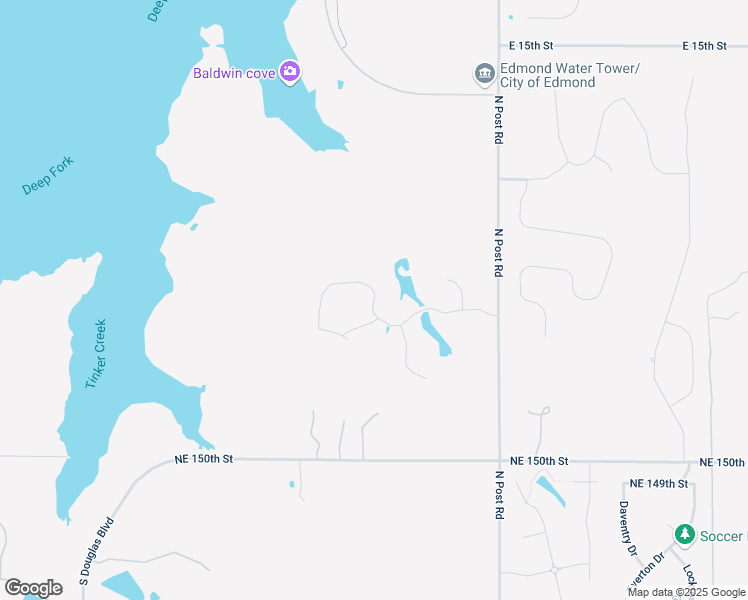 map of restaurants, bars, coffee shops, grocery stores, and more near 9449 Lakeway Run in Jones
