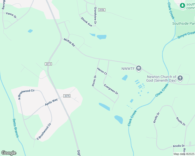 map of restaurants, bars, coffee shops, grocery stores, and more near 2103 Picnic Drive in Newton
