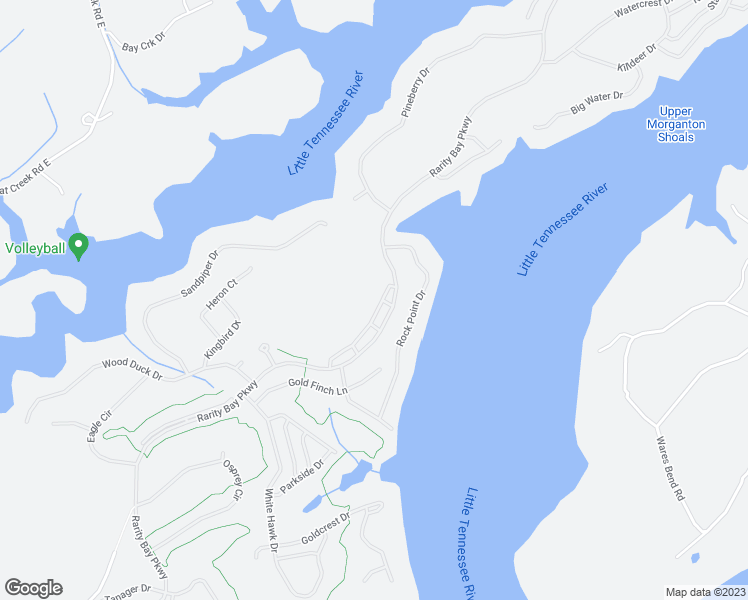 map of restaurants, bars, coffee shops, grocery stores, and more near 555 Rarity Bay Parkway in Vonore