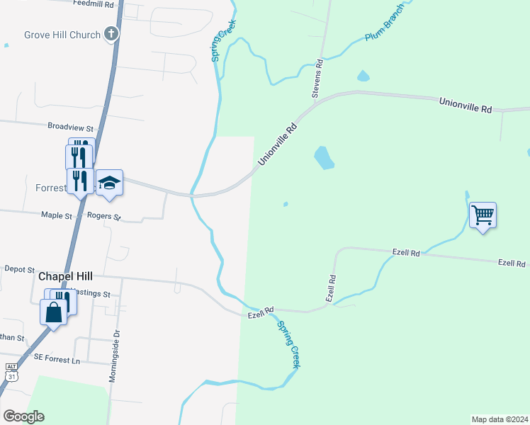map of restaurants, bars, coffee shops, grocery stores, and more near in Chapel Hill