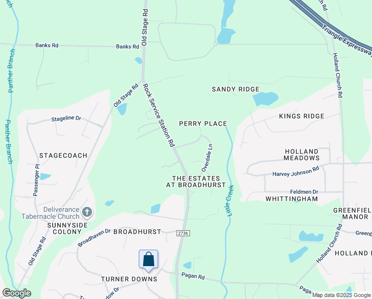 map of restaurants, bars, coffee shops, grocery stores, and more near 1033 Panther Hill Lane in Raleigh
