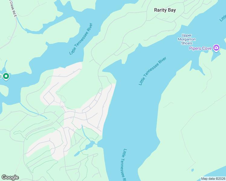 map of restaurants, bars, coffee shops, grocery stores, and more near 165 Rock Point Drive in Vonore