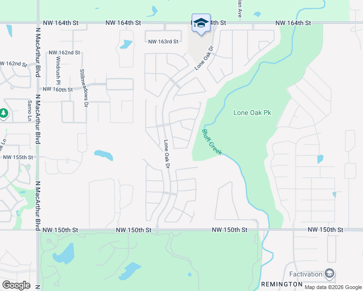map of restaurants, bars, coffee shops, grocery stores, and more near 4625 Northwest 156th Street in Edmond