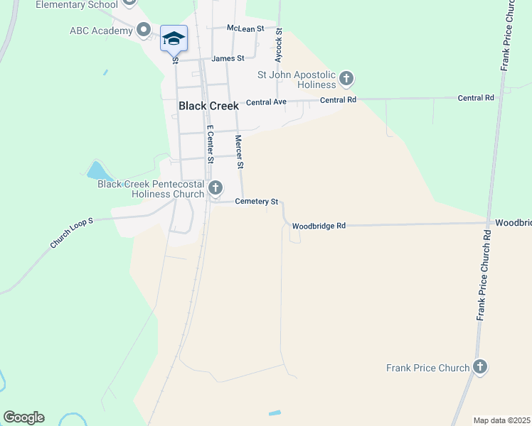 map of restaurants, bars, coffee shops, grocery stores, and more near 202 Home Court in Black Creek