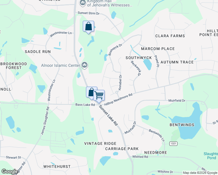 map of restaurants, bars, coffee shops, grocery stores, and more near 5680 Annabel Drive in Fuquay-Varina
