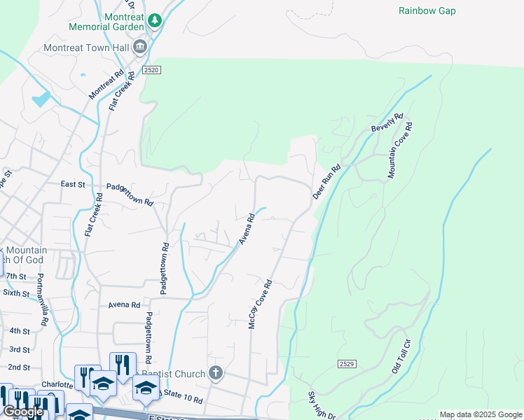 map of restaurants, bars, coffee shops, grocery stores, and more near 426 Avena Road in Black Mountain