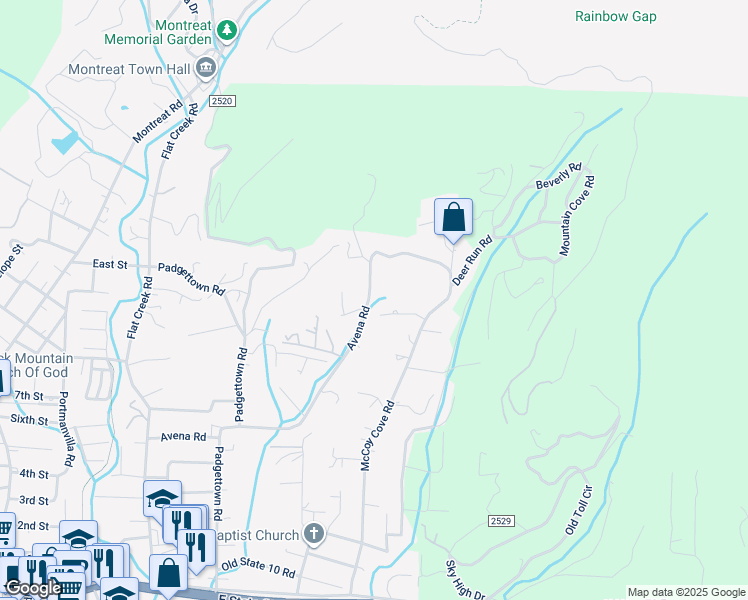 map of restaurants, bars, coffee shops, grocery stores, and more near 426 Avena Road in Black Mountain