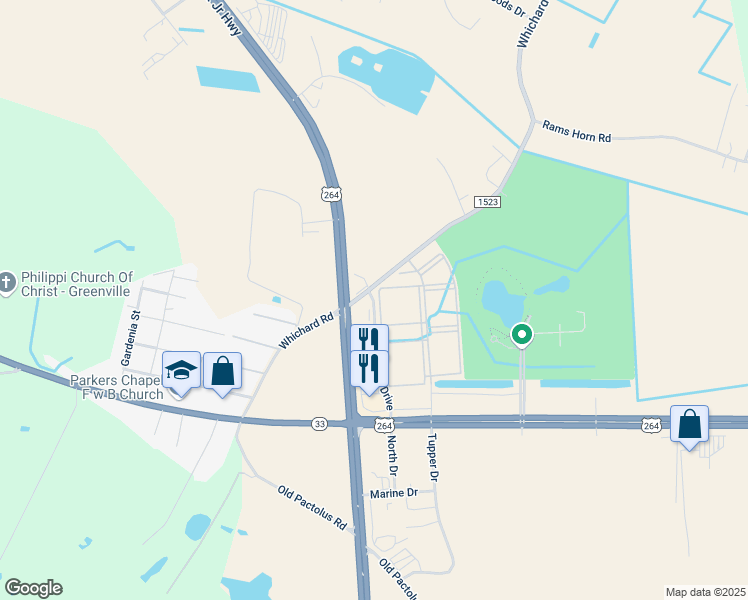 map of restaurants, bars, coffee shops, grocery stores, and more near 4460 Bostic Dr in Greenville