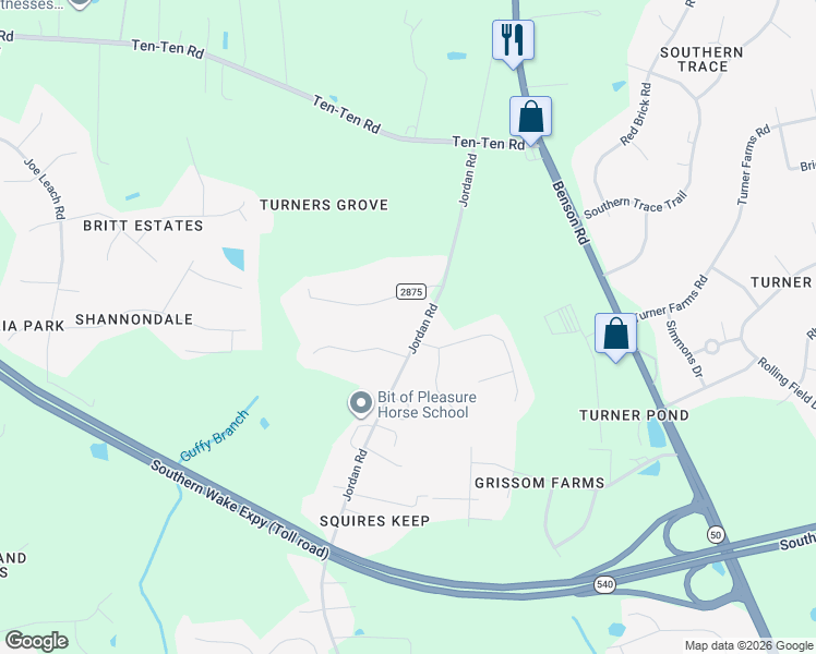 map of restaurants, bars, coffee shops, grocery stores, and more near 1429 Roy Averette Drive in Raleigh