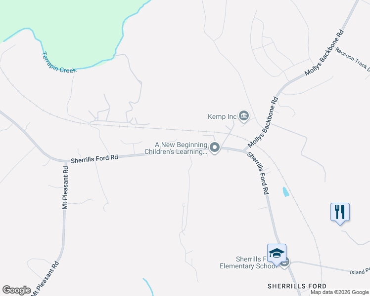 map of restaurants, bars, coffee shops, grocery stores, and more near 7685 Sherrills Ford Road in Sherrills Ford