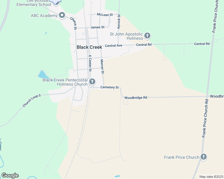 map of restaurants, bars, coffee shops, grocery stores, and more near 202 Home Court in Black Creek