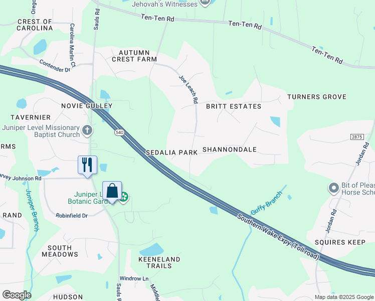 map of restaurants, bars, coffee shops, grocery stores, and more near 929 Shannondale Drive in Raleigh