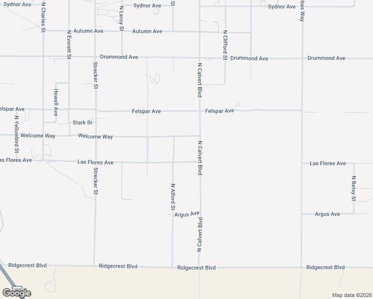map of restaurants, bars, coffee shops, grocery stores, and more near 555 North Calvert Boulevard in Ridgecrest