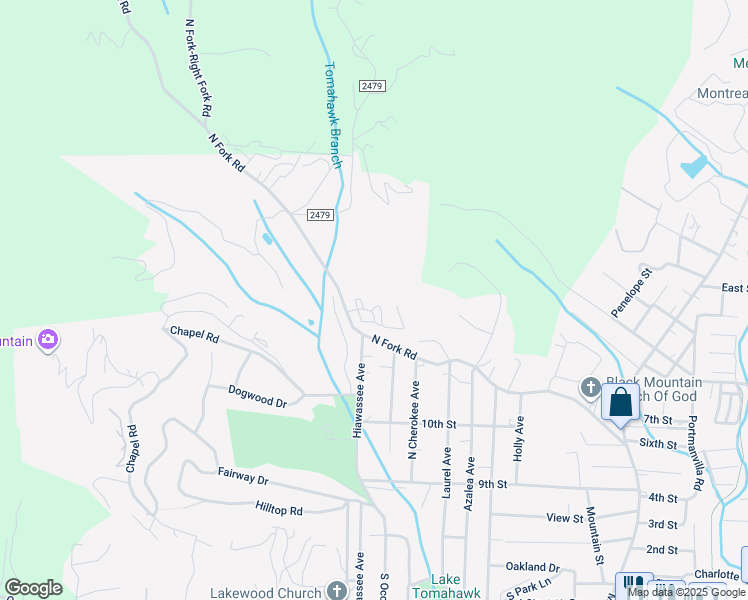 map of restaurants, bars, coffee shops, grocery stores, and more near 21 Lynx Drive in Black Mountain