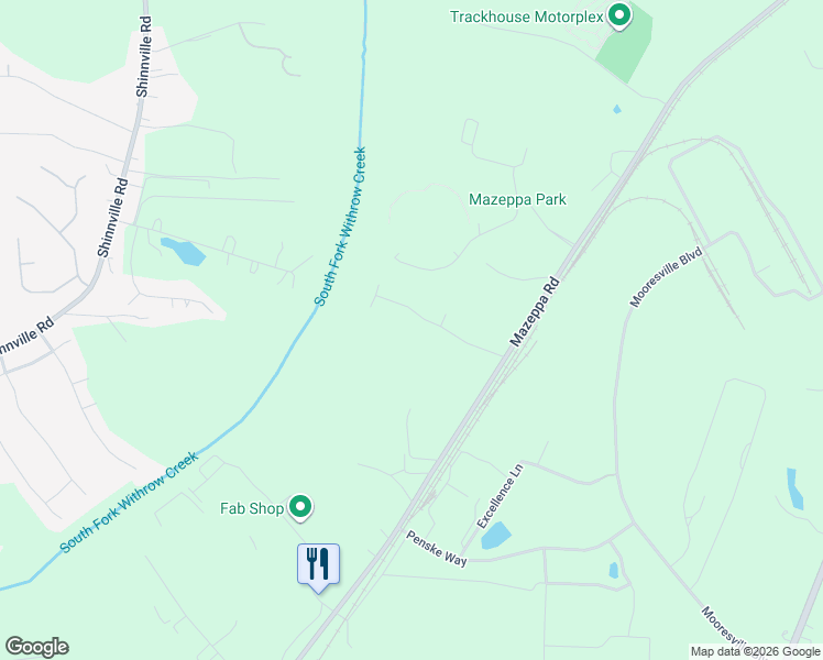 map of restaurants, bars, coffee shops, grocery stores, and more near 159 Woodridge Lane in Mooresville